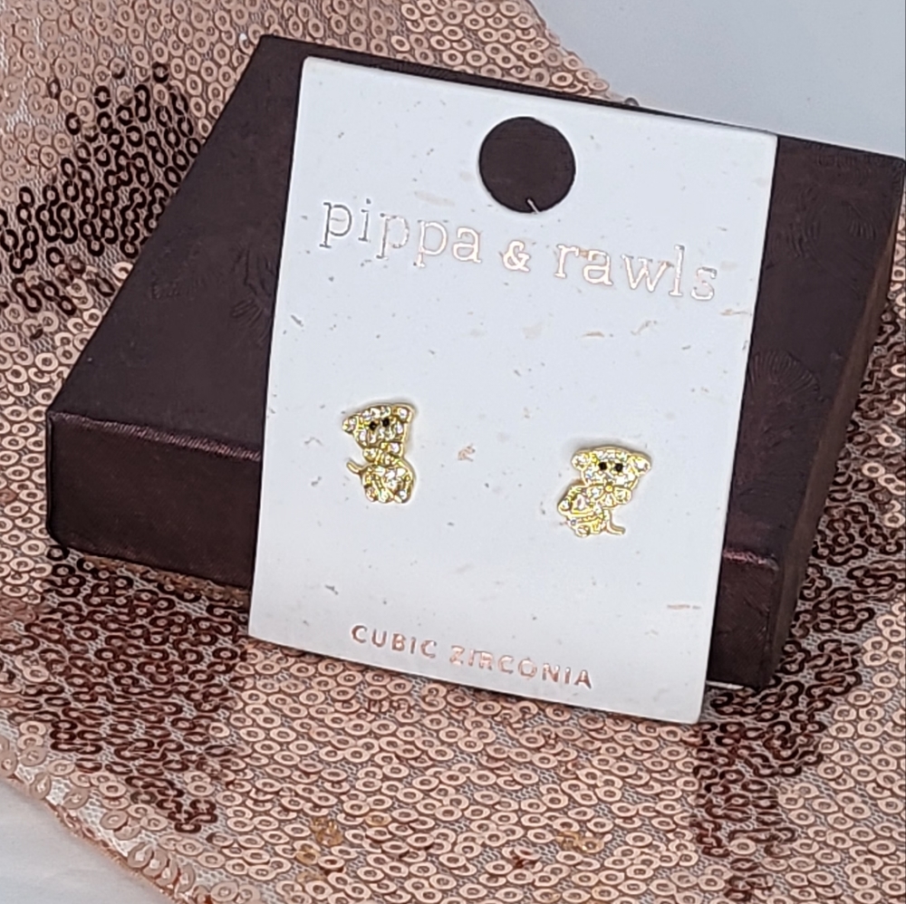 Pippa & rawls gold swivel dog earrings NWT